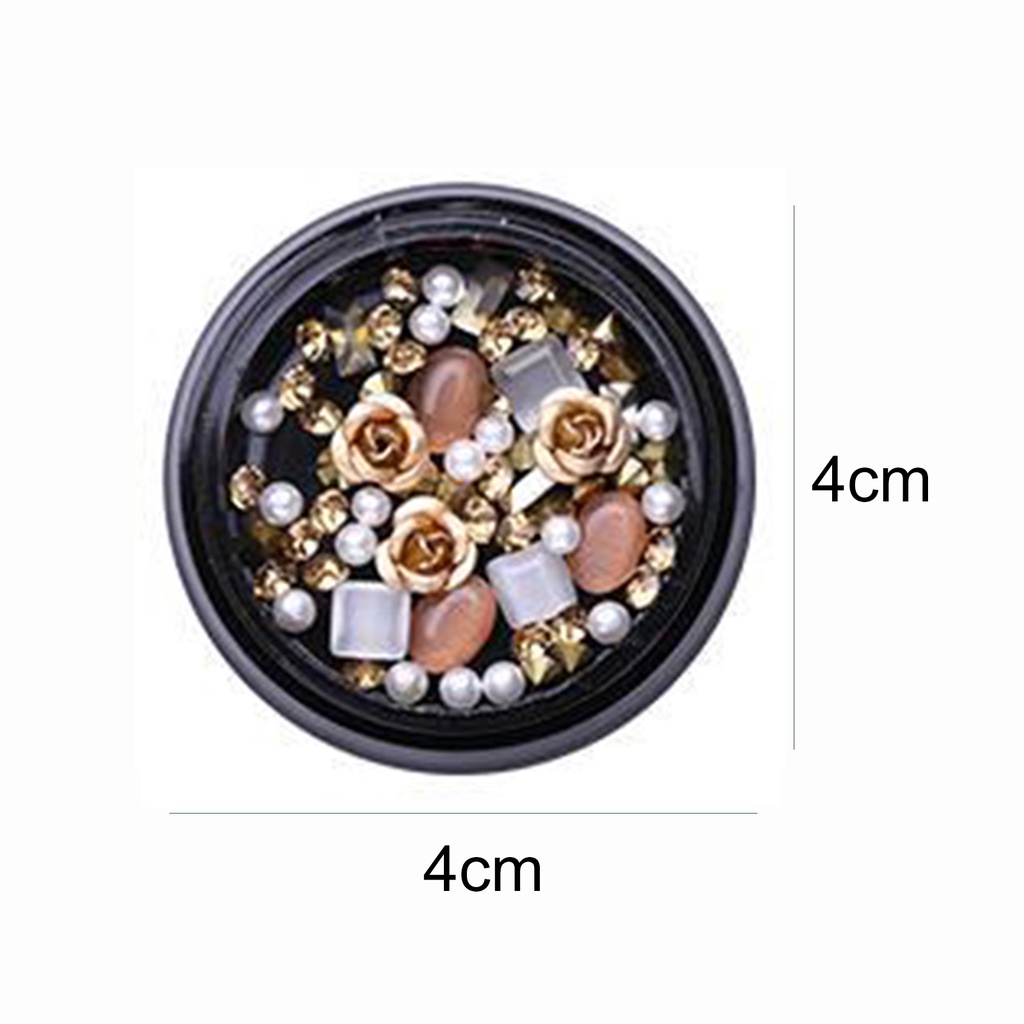 [Hàng mới về] Hộp Phụ Kiện Đá Nhân Tạo Trang Trí Móng Tay 3D Lấp Lánh Thời Trang DIY