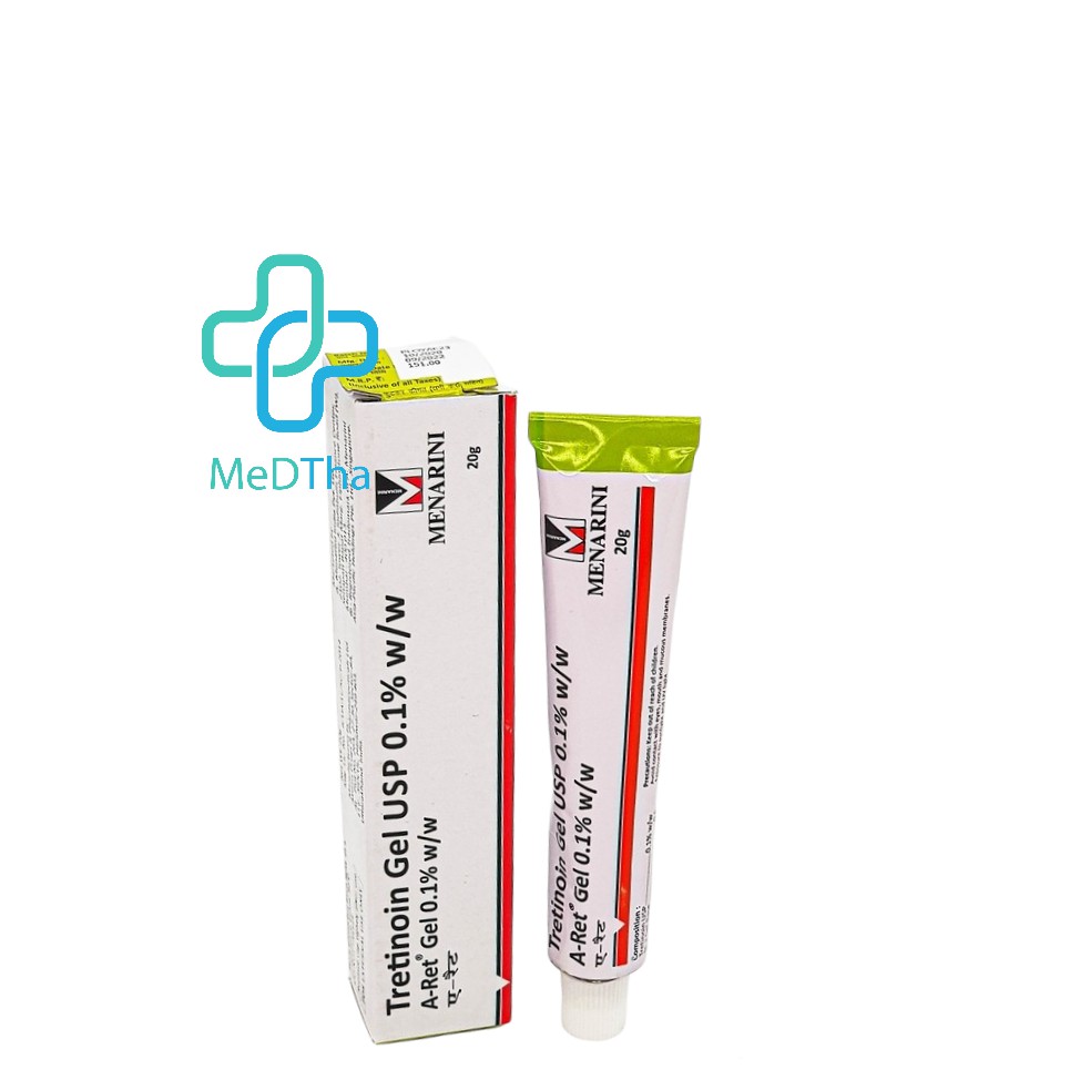 Tretinoin Aret Usp 20g 0,025% 0,05% 0,1% A-Ret - Gel hỗ trợ giảm mụn, chống lão hoá (Tuýp 20g) [Chính hãng]