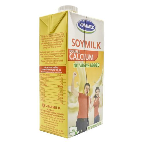 Sữa đậu nành gấp đôi Canxi không đường Vinamilk hộp 1L