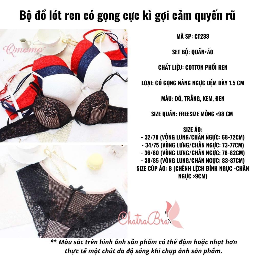 Bộ đồ lót ren có gọng cực kì gợi cảm quyến rũ