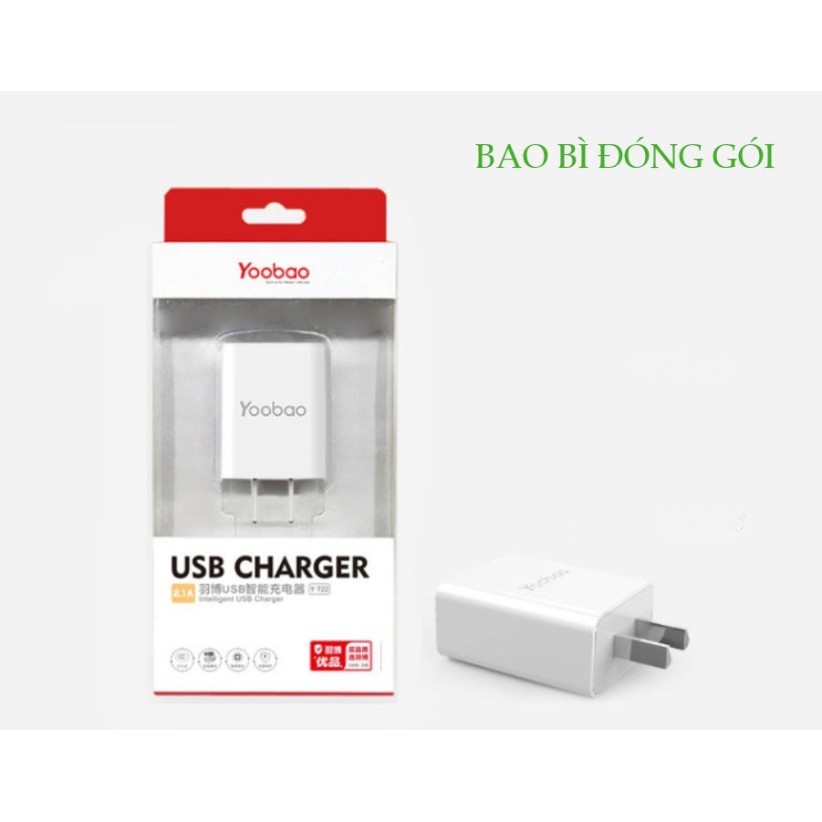 Bộ cốc sạc YOOBOO 2 cổng USB và dây sạc lightning / Micro USB dài 1m - CBO 722S C4 C5