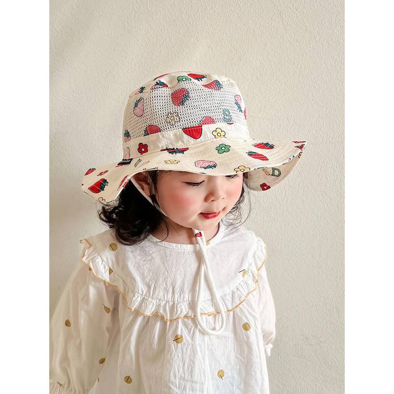 Nón Tai Bèo Phối Lưới Mỏng Chống Tia Uv Thời Trang Mùa Hè Xinh Xắn Cho Bé