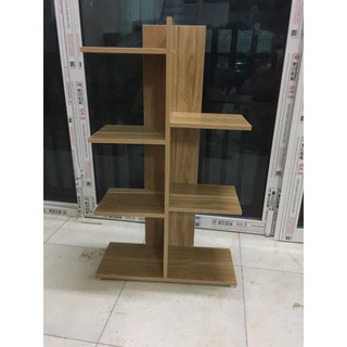 KỆ SÁCH VÂN GỖ VUÔNG 5 TẦNG