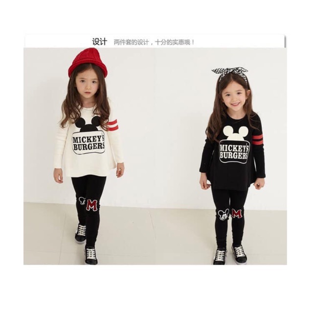 Set thun mickey cho bé gái