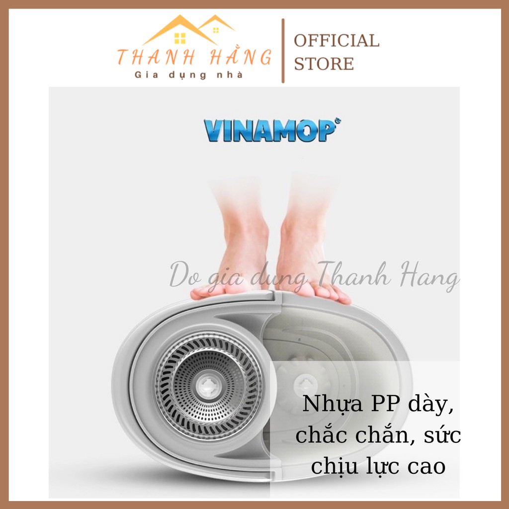 Chổi lau nhà 360 độ Vinamop mtc01 freeship cây lau nha tự vắt có bánh xe vinamop xịn chính hiệu