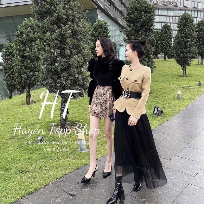 Giày cao gót mũi nhọn đá full đen ZR xuất Full box MS-8632-2