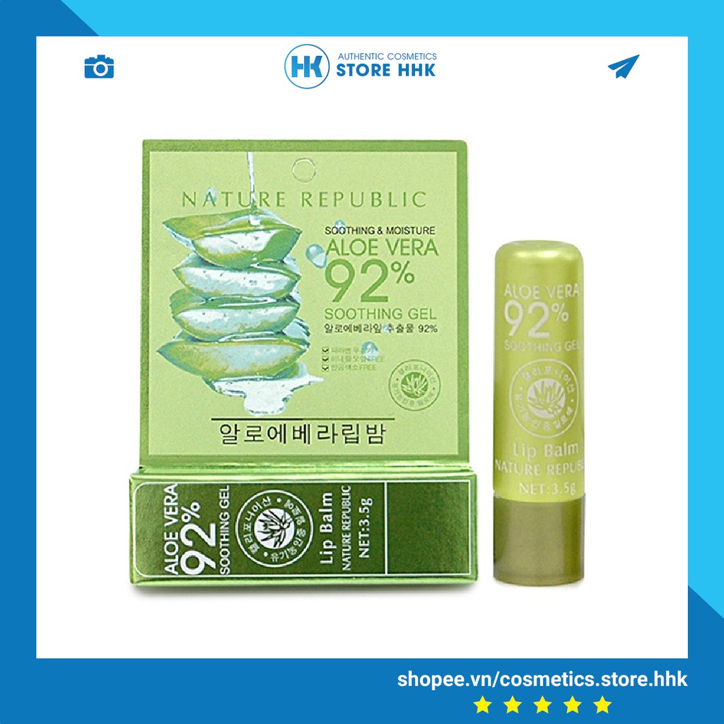 Son Dưỡng Hồng Môi - Nature Republic Aloe Vera 92% Hàn Quốc - Chiết Xuất Lô Hội