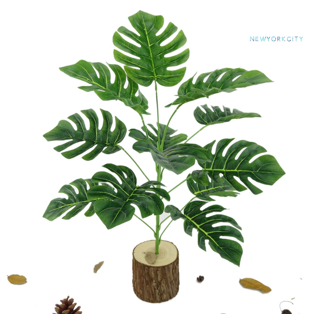 12 Nhánh Lá Xanh Nhân Tạo Trang Trí Bàn Tiệc