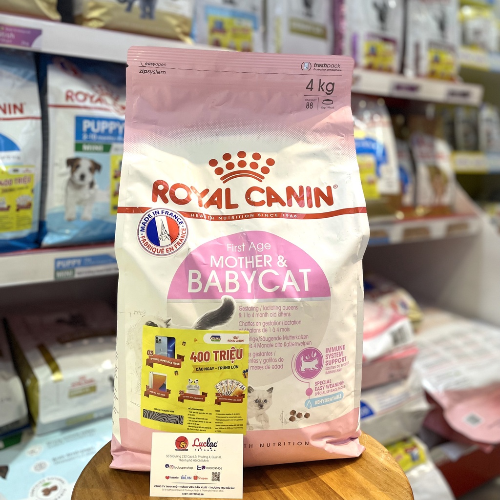 Hạt Royal Canin Mother&Babycat cho mèo mẹ và mèo con - Túi 4kg nguyên seal hãng