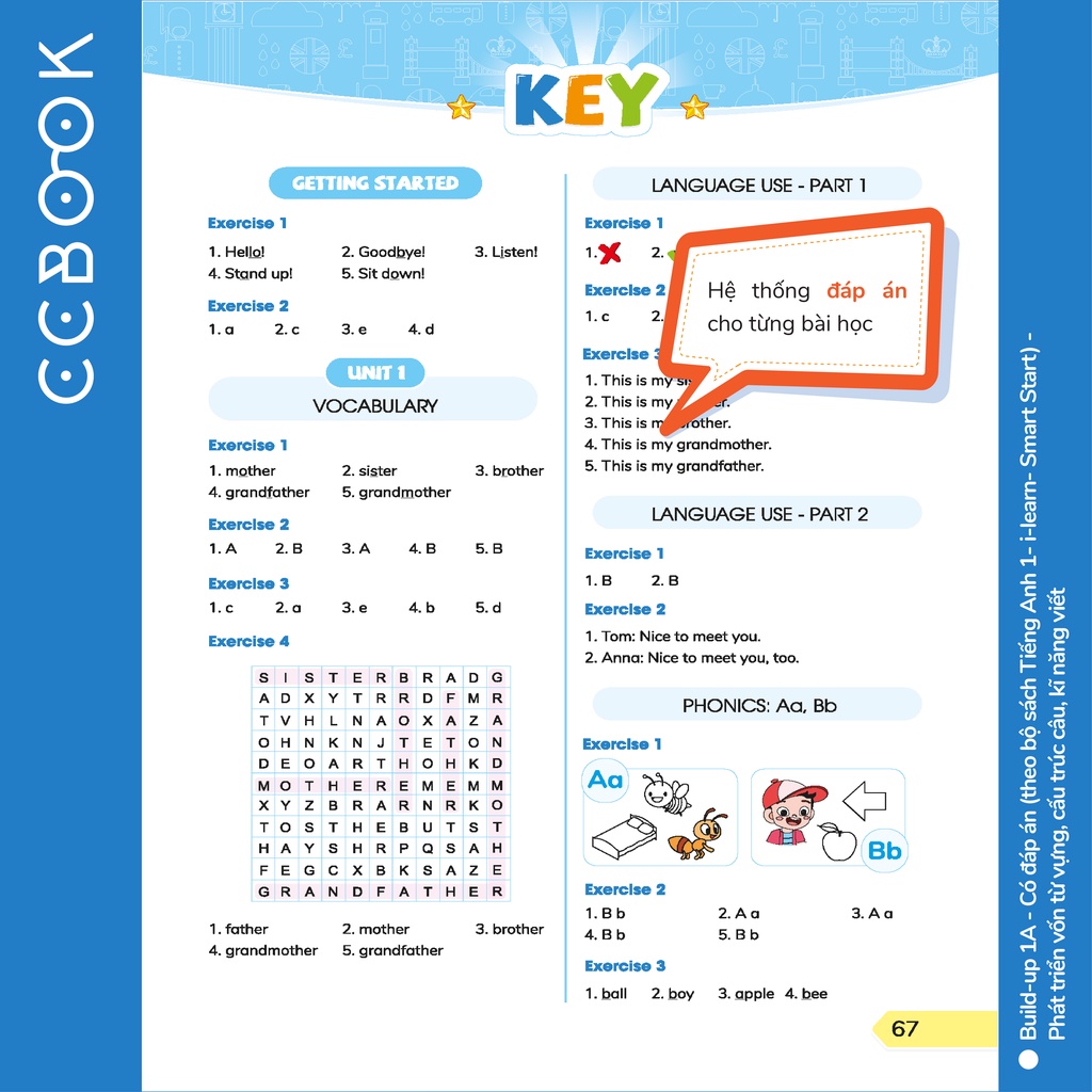 Sách Tiếng Anh lớp 1 - Build-up 1A (Theo bộ i-learn-Smart Start) - Phát triển vốn từ vựng, kĩ năng viết - Có đáp án