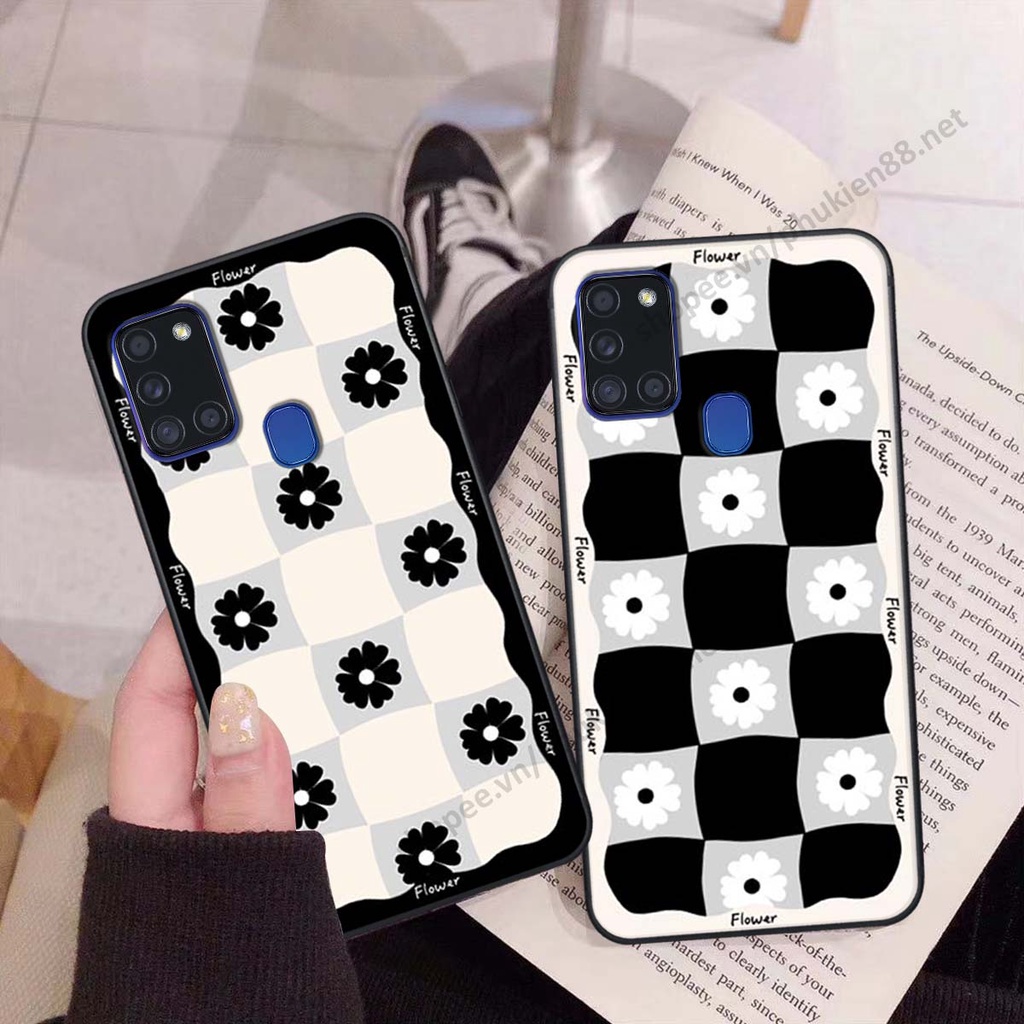 Ốp lưng Samsung A21s ốp điện thoại LineBear, bé tóc xù, hoa siêu đẹp