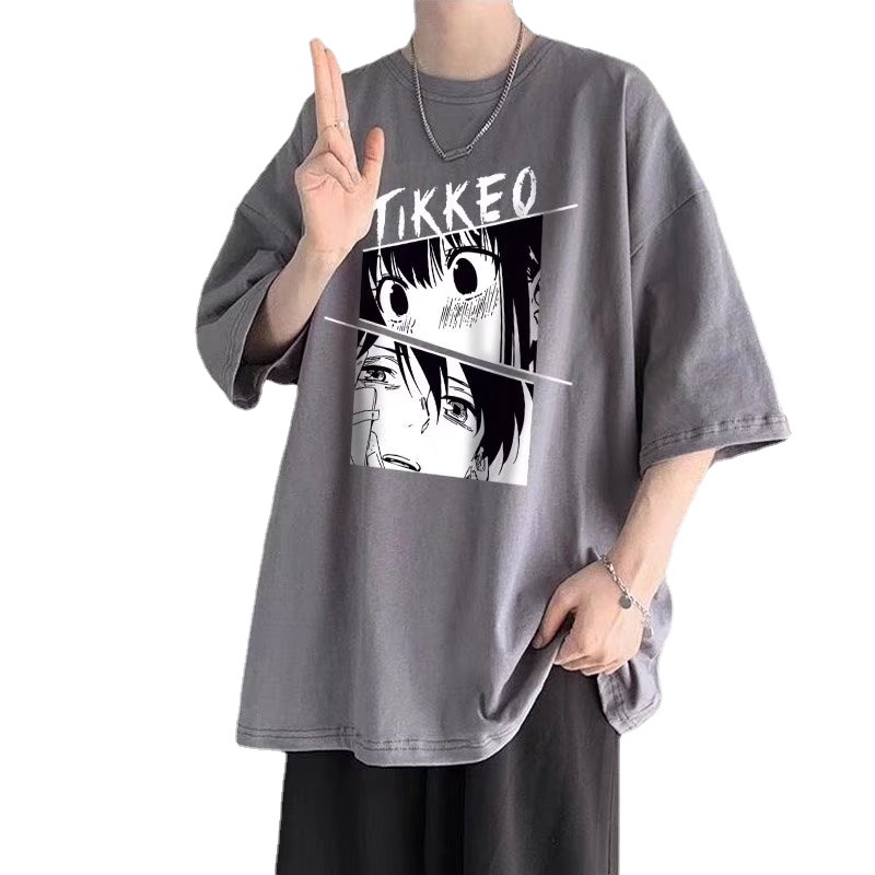 Áo Thun Tay Ngắn Dáng Rộng In Chữ Thời Trang Mùa Hè Cho Nam Size M-8XL