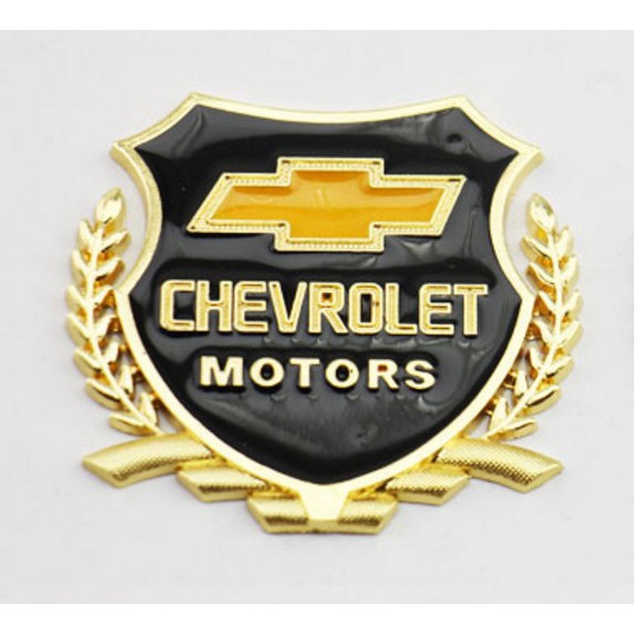 Bộ 2 Logo CHEVROLET Motors kim loại dán ô tô