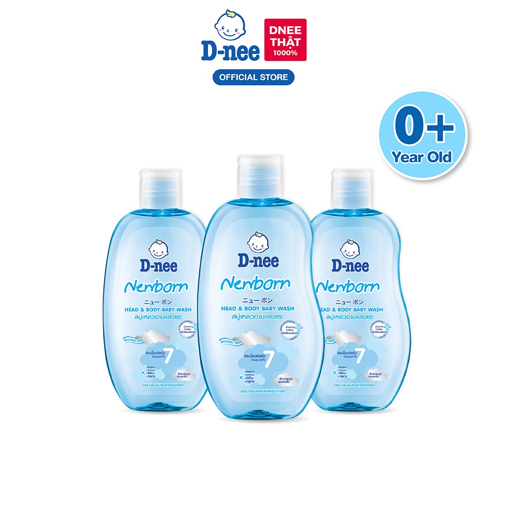 [Deal hời!] Combo 3 Tắm gội toàn thân em bé (&lt;3 tuổi) D-nee 200 ML - New born