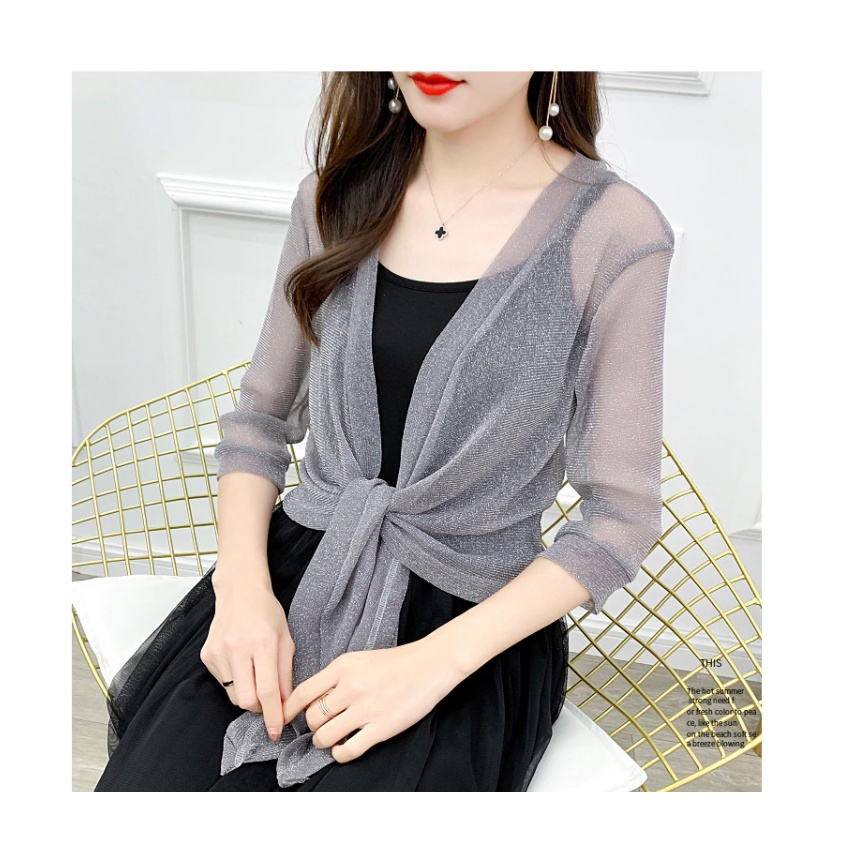 Áo Khoác cardigan Vải Voan Mỏng Tay Lỡ Màu Trơn Thời Trang Chất Lượng Cao