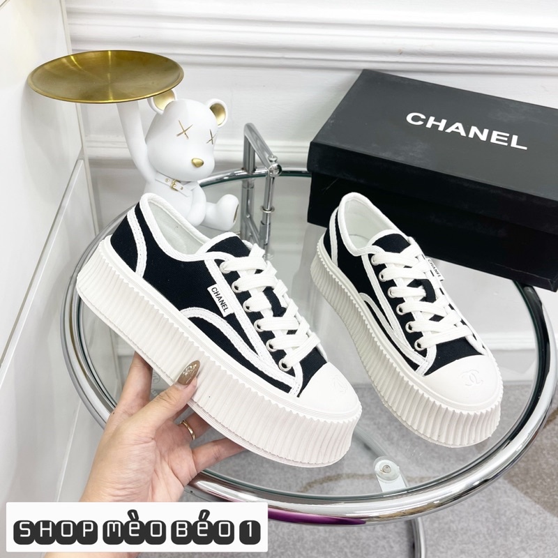 Giày thể thao channel độn đế cao fullbox