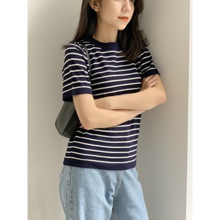 Áo len kẻ mỏng One tay cộc AP319 1994closet