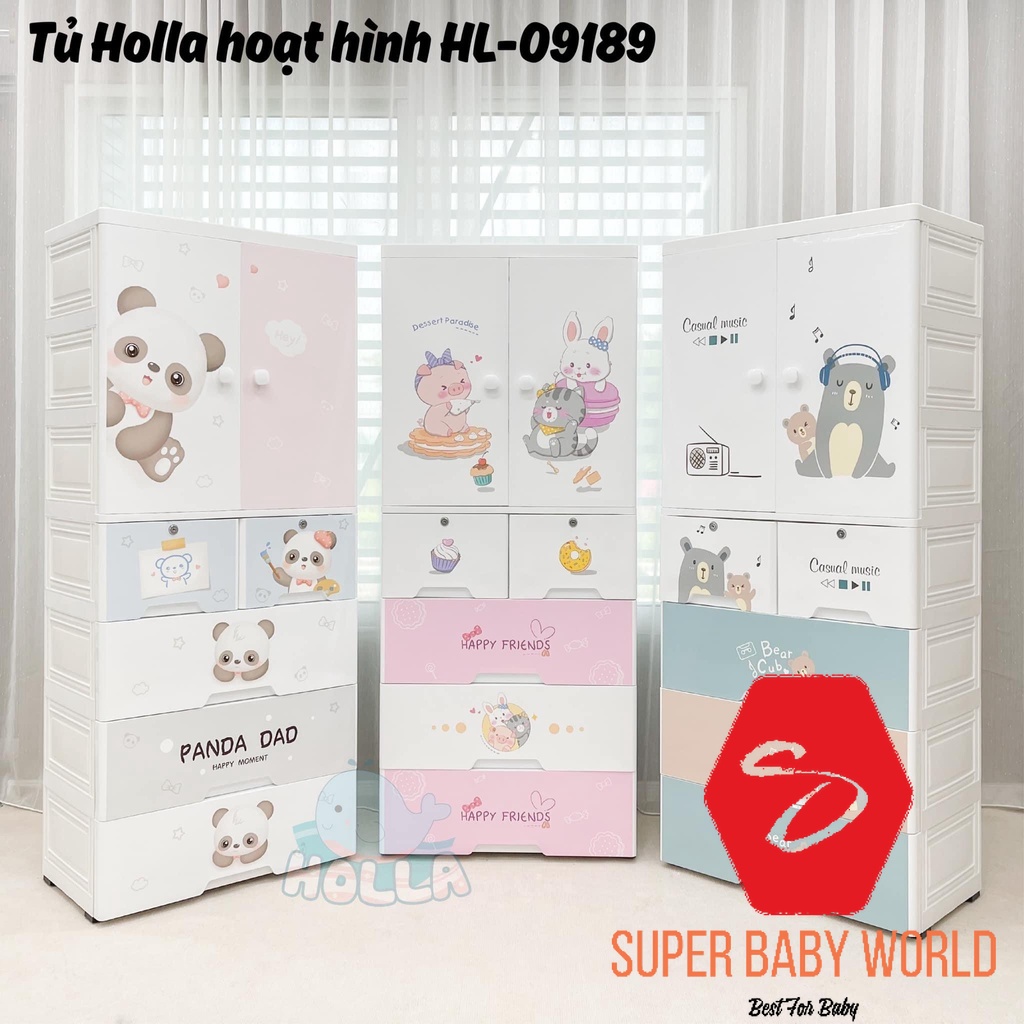 Tủ 5 Tầng Hoạt Hình Holla HL-09193, Tủ Đựng Quần Áo, Đồ Dùng Cho Bé