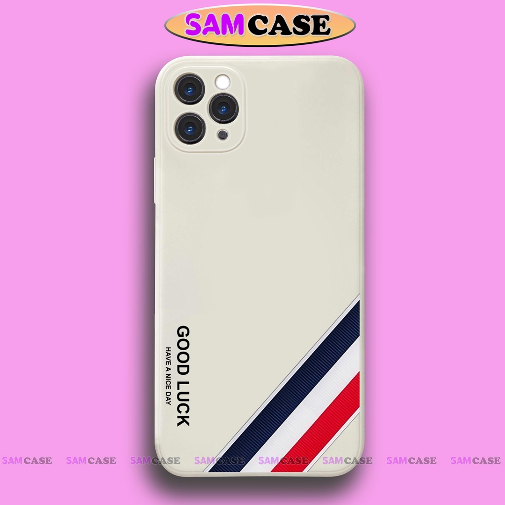 Ốp lưng iPhone cạnh viền vuông silicon mềm dẻo bảo vệ camera cho 6/6s/7/8/X/XS/XR/11/12/13 Pro Plus Max mẫu Good Luck