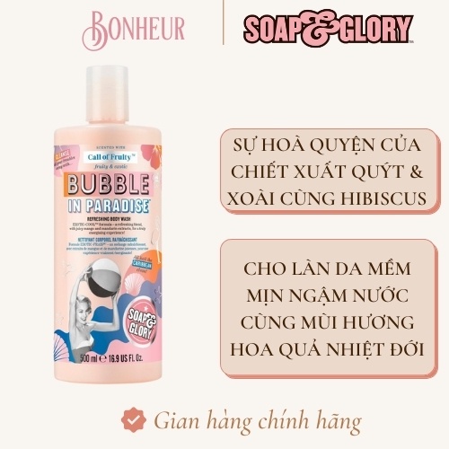 Sữa tắm Soap &amp; Glory Bubble In Paradise Body Wash 500ml (Bill BOOTS THAILAND)