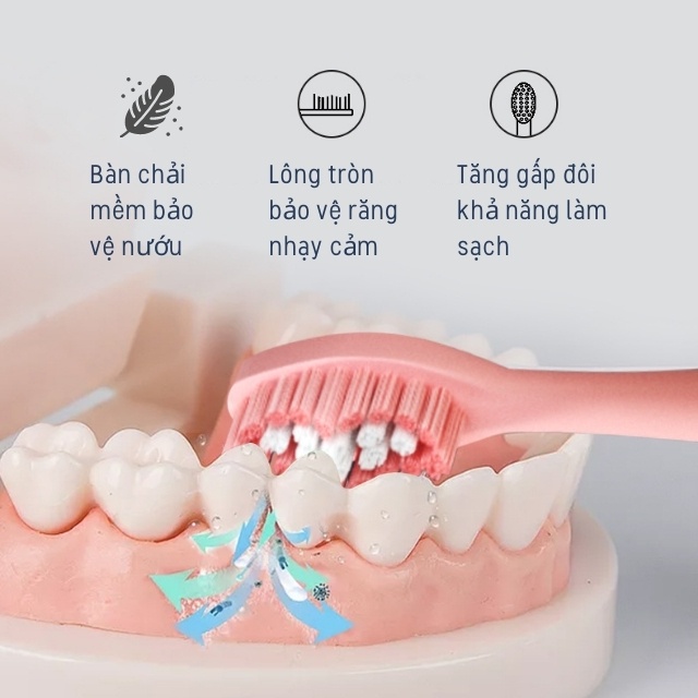 Bàn Chải Điện Đánh Răng 5 Chế Độ Sonic Kèm 4 Đầu Chải Làm Sạch Sâu Làm Trắng Răng Tự Nhiên XQMQ