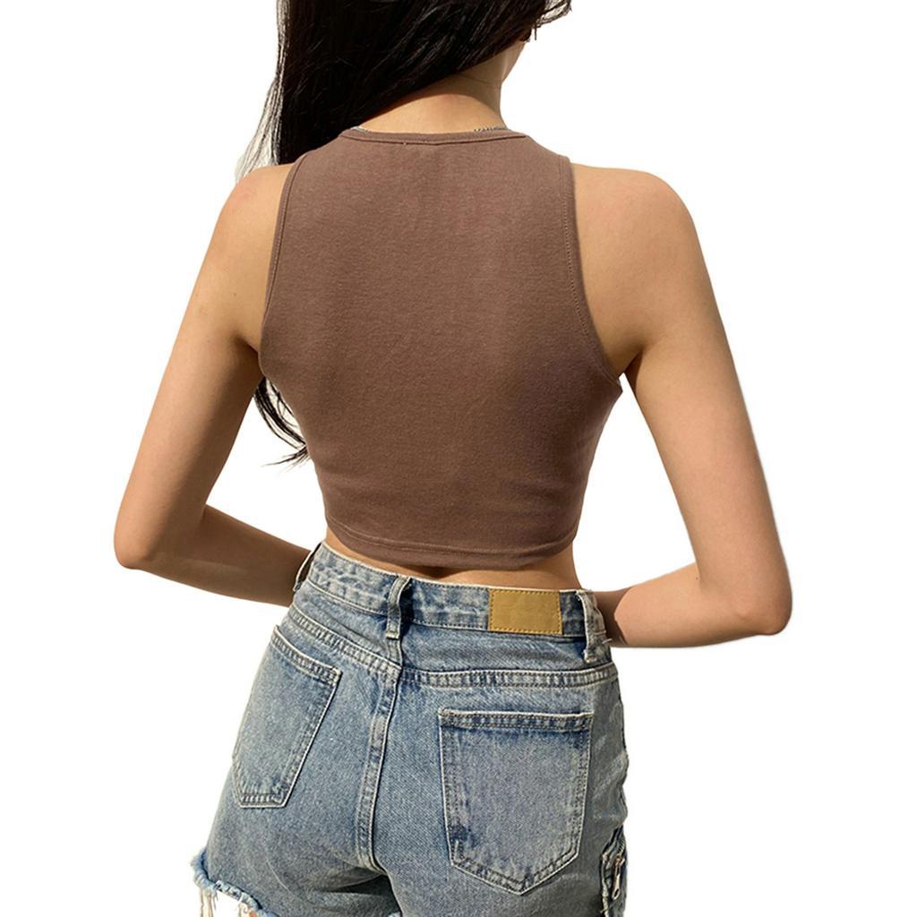 Áo Croptop Sát Nách Đính Đá Lấp Lánh Cho Nữ