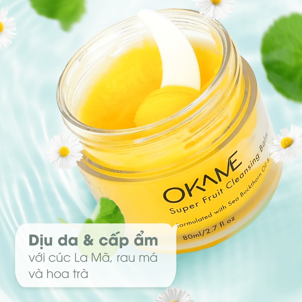 Sáp tẩy trang dễ nhũ hoá, làm sạch sâu Okame Super Fruit Cleansing Balm 80ml