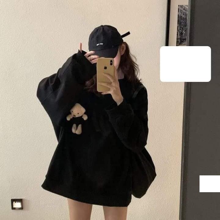 Áo Nỉ Thu Đông Mix Gấu Hót 3 Màu Y Hình X.Store