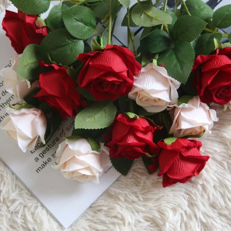 HOA HỒNG giả 1 BÔNG SIZE LỚN 7CM CÀNH 51CM - Trang trí đám cưới, để bàn, chụp ảnh kỉ yếu
