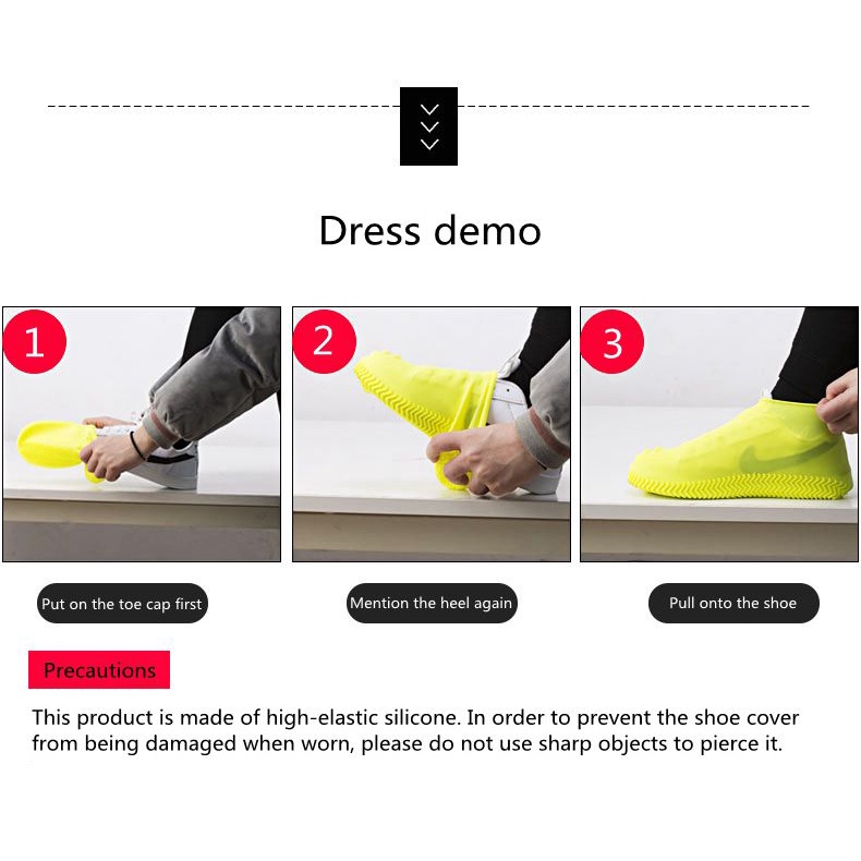 Vỏ Bọc Giày Đi Mưa Bằng Cao Su Chống Trượt Chống Thấm Nước Có Thể Tái Sử Dụng