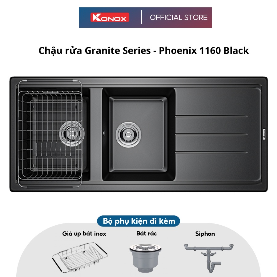 Chậu rửa bát đá KONOX Granite Sink Phoenix 1160