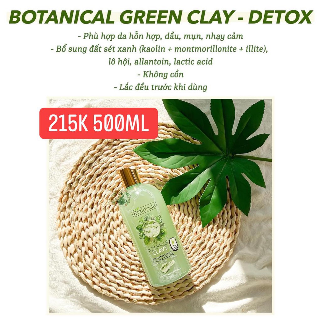 [SẴN] Nước tẩy trang Bielenda Botanical Clays 500ml | BigBuy360 - bigbuy360.vn