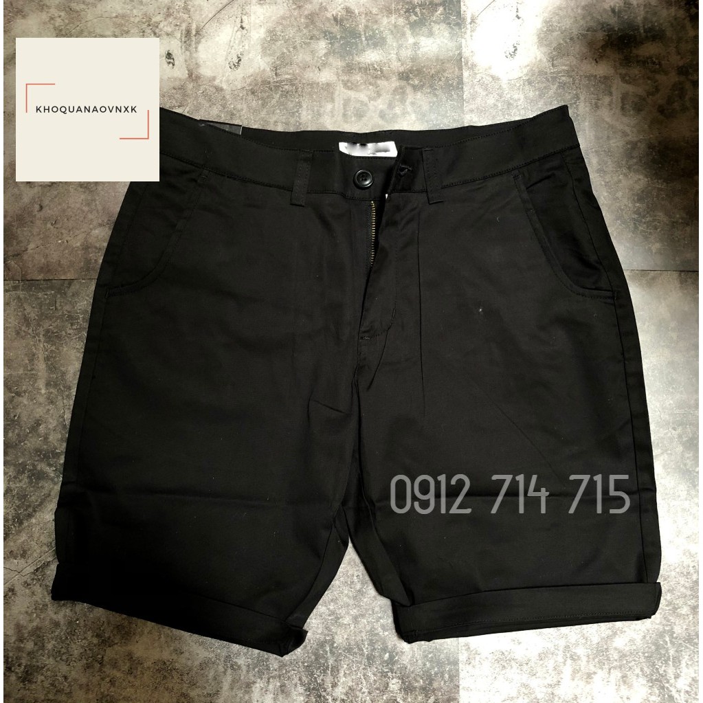 Quần short nam kaki công sở mềm mịn - thoáng mát - thời trang - 2 màu : Đen và tím than