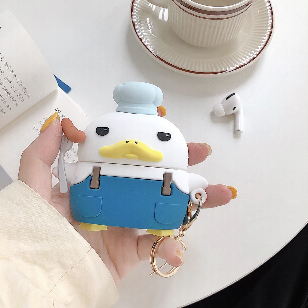 Hộp Silicone Đựng Tai Nghe Airpod Hình Chú Vịt Hoạt Hình Đáng Yêu