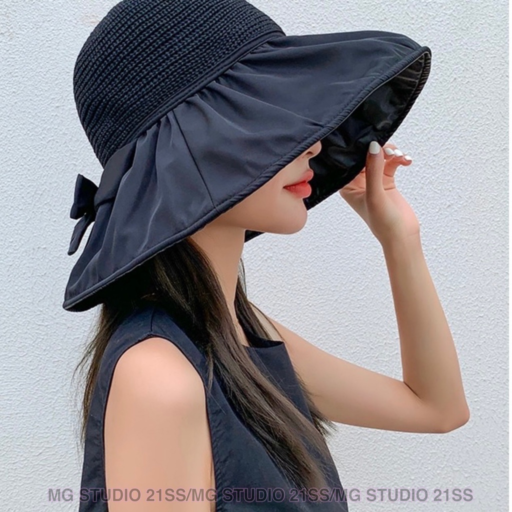 Nón cói MG STUDIO thắt nơ đáng yêu thời trang dành cho nữ
