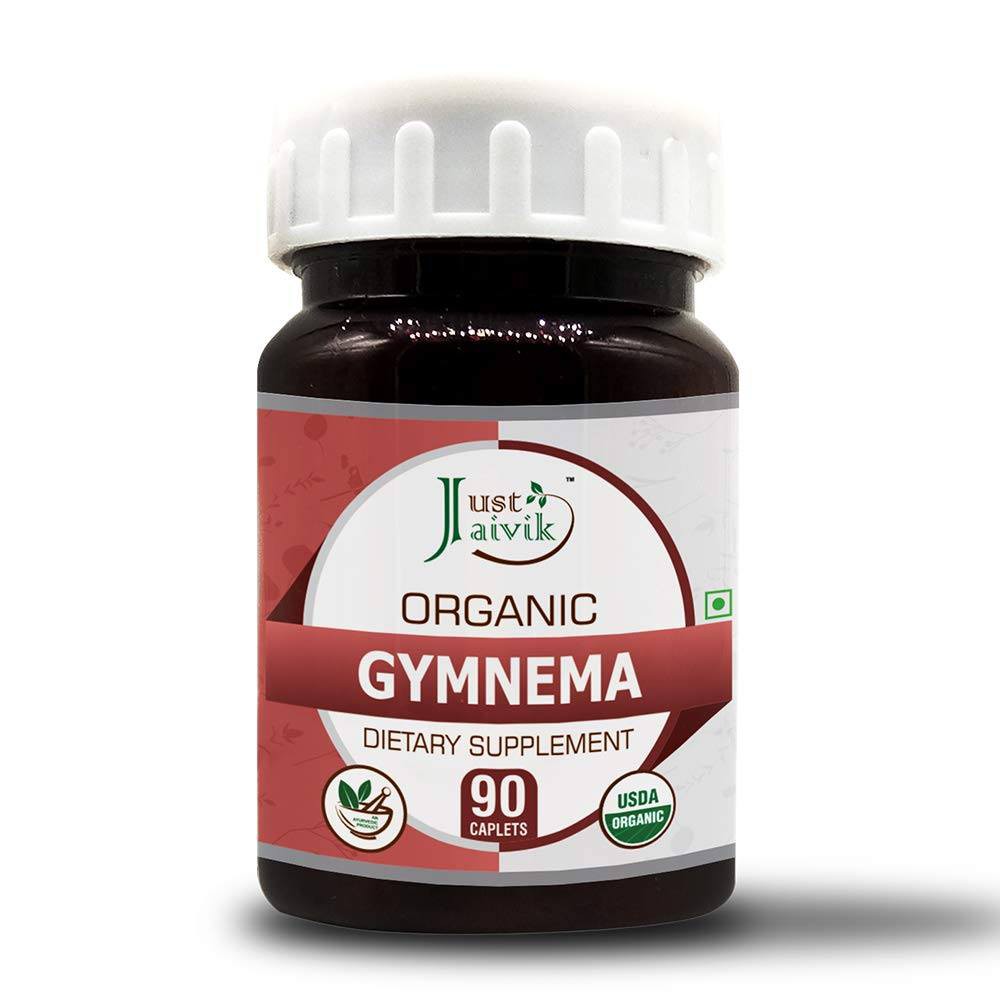Viên uống hữu cơ hỗ trợ bệnh tiểu đường, ổn định huyết áp - Just Jaivik Gymnema (cây thìa canh) 750mg