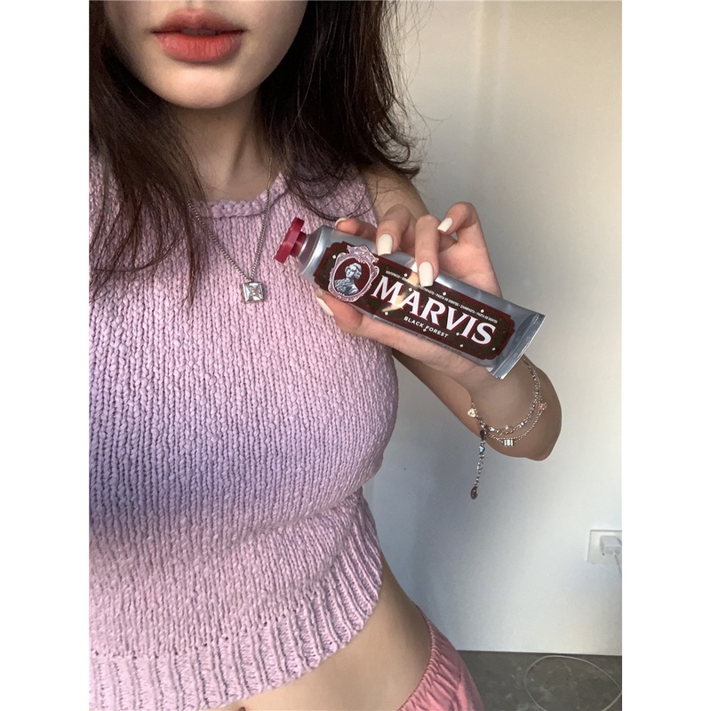 Cocory vn Áo Croptop Dệt Kim Thiết Kế Hở Lưng Dáng Ôm Thời Trang Quyến Rũ Cho Nữ