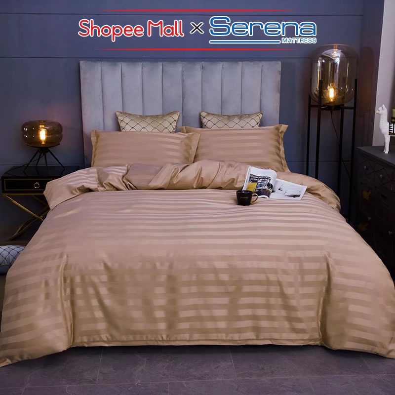 Bộ Vỏ Chăn Gối 5 Món Cotton 3F SERENA Cao Cấp Set Ra Ga Grap Drap Gối Đệm Nệm Trải Phủ Bọc Giường Trần Bông Chính Hãng