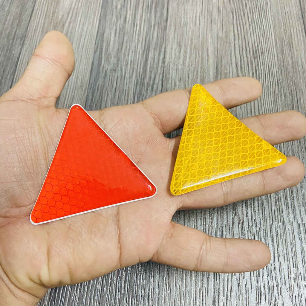 Tem LOGO cảnh báo đuôi dè, tem phản quang tam giác đuôi dè xe máy