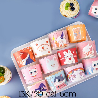 50 cốc giấy nhỏ cỡ 6cm nướng bánh