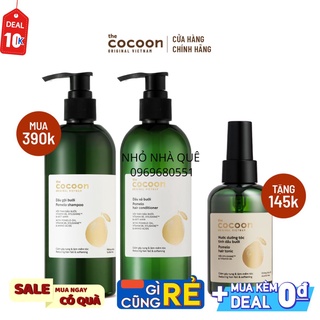 SPECIAL COMBO gội xả bưởi không sulfate giảm gãy rụng tóc Cocoon (tặng 1 nước dưỡng tóc tinh dầu bưởi Cocoon 140ml)