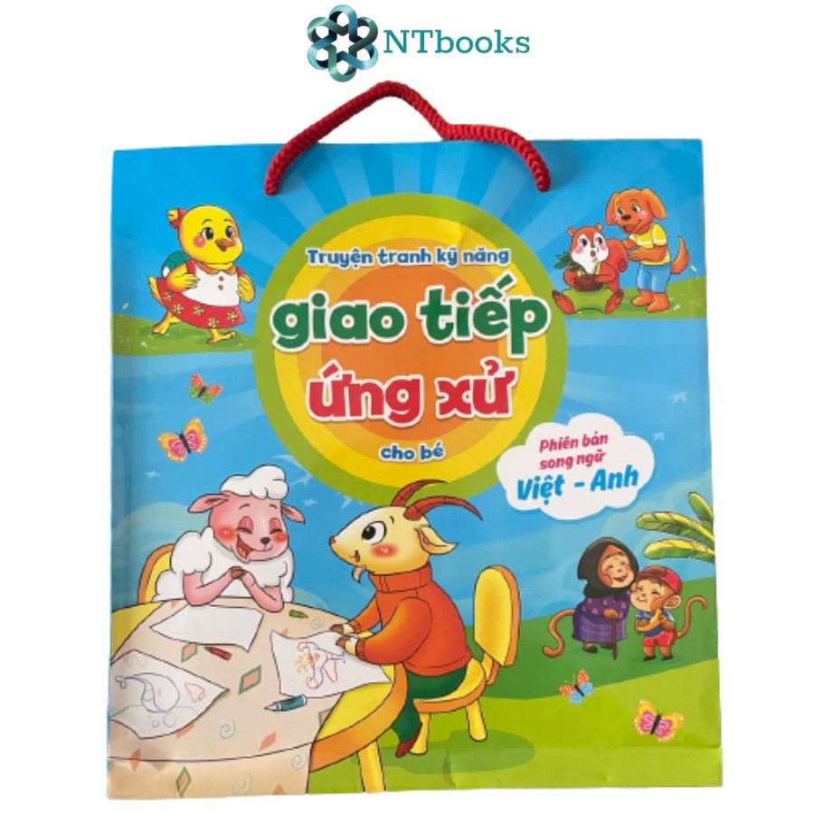 Sách Truyện Tranh Kỹ Năng Giao Tiếp Ứng Xử Cho Bé - Song Ngữ Việt Anh - Kèm File Nghe Đọc Tiếng Anh (Bộ 10 cuốn)