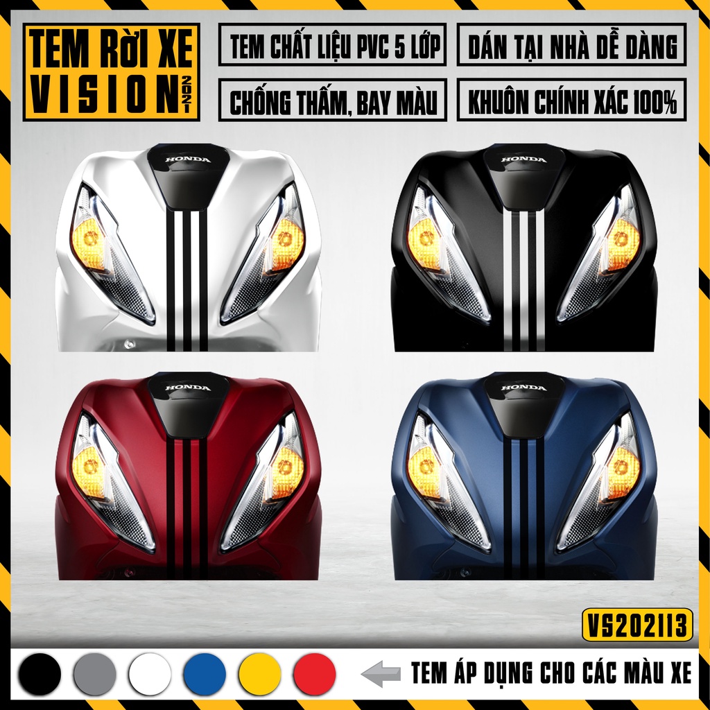 Decal Chế Xe Viên 2015 - 2021 Mẫu Adidas Độc Đáo | VS13 | Tem Rời Dán Xe Máy Vision Màu Xanh, Đen, Đỏ, Trắng,...