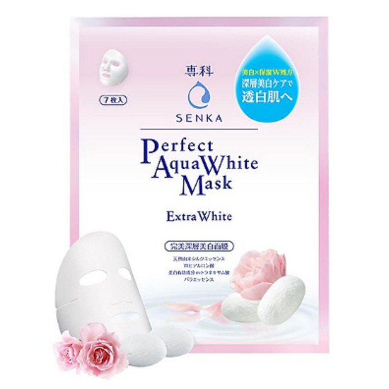 Mặt Nạ Dưỡng Trắng Hồng Da Senka Perfect Aqua White Mask Extra White (23g)