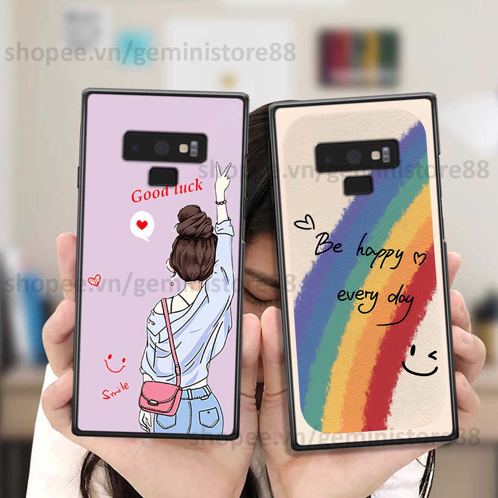 Ốp Samsung Note 9 in hình cô gái be happy trẻ trung cá tính năng động