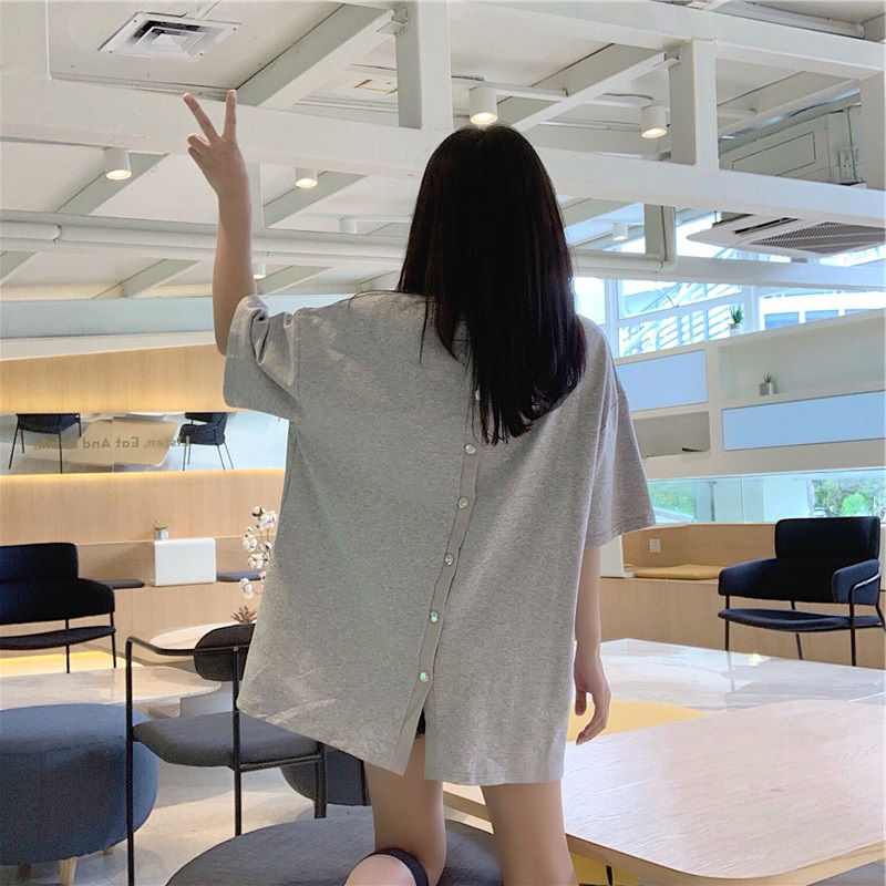 Áo thun tay ngắn dáng rộng thiết kế độc đáo thời trang dành cho nữ