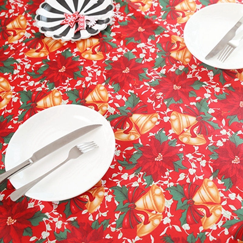 Khăn Trải Bàn Hình Chữ Nhật In Họa Tiết Giáng Sinh Sáng Tạo Trang Trí Bàn Ăn Nhà Bếp
