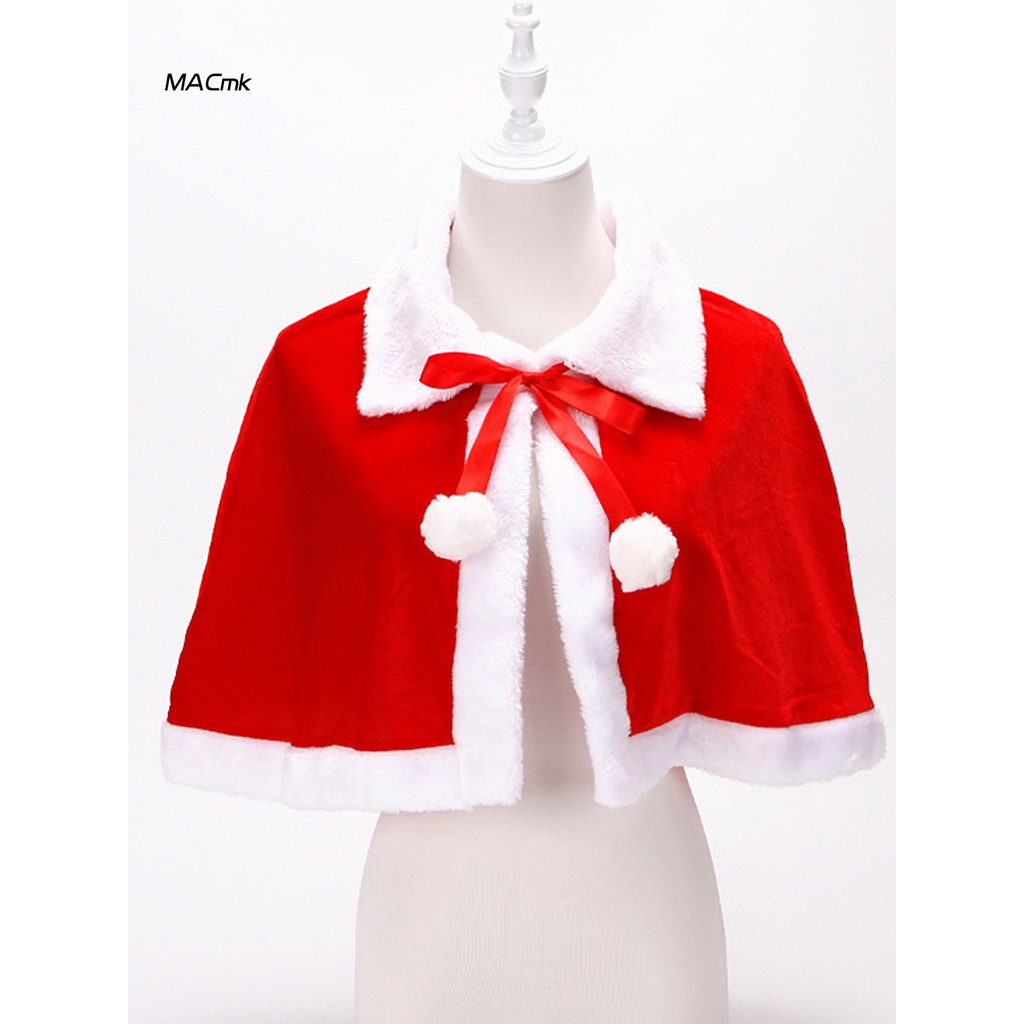 <COD>Áo choàng giáng sinh cổ bẻ đính nơ cho người lớn | BigBuy360 - bigbuy360.vn