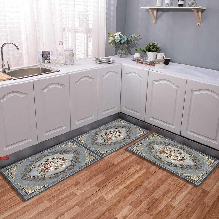 Set 2 thảm bếp 3D cao cấp (40*60cm&amp;120cm) - các họa tiết thổ cẩm