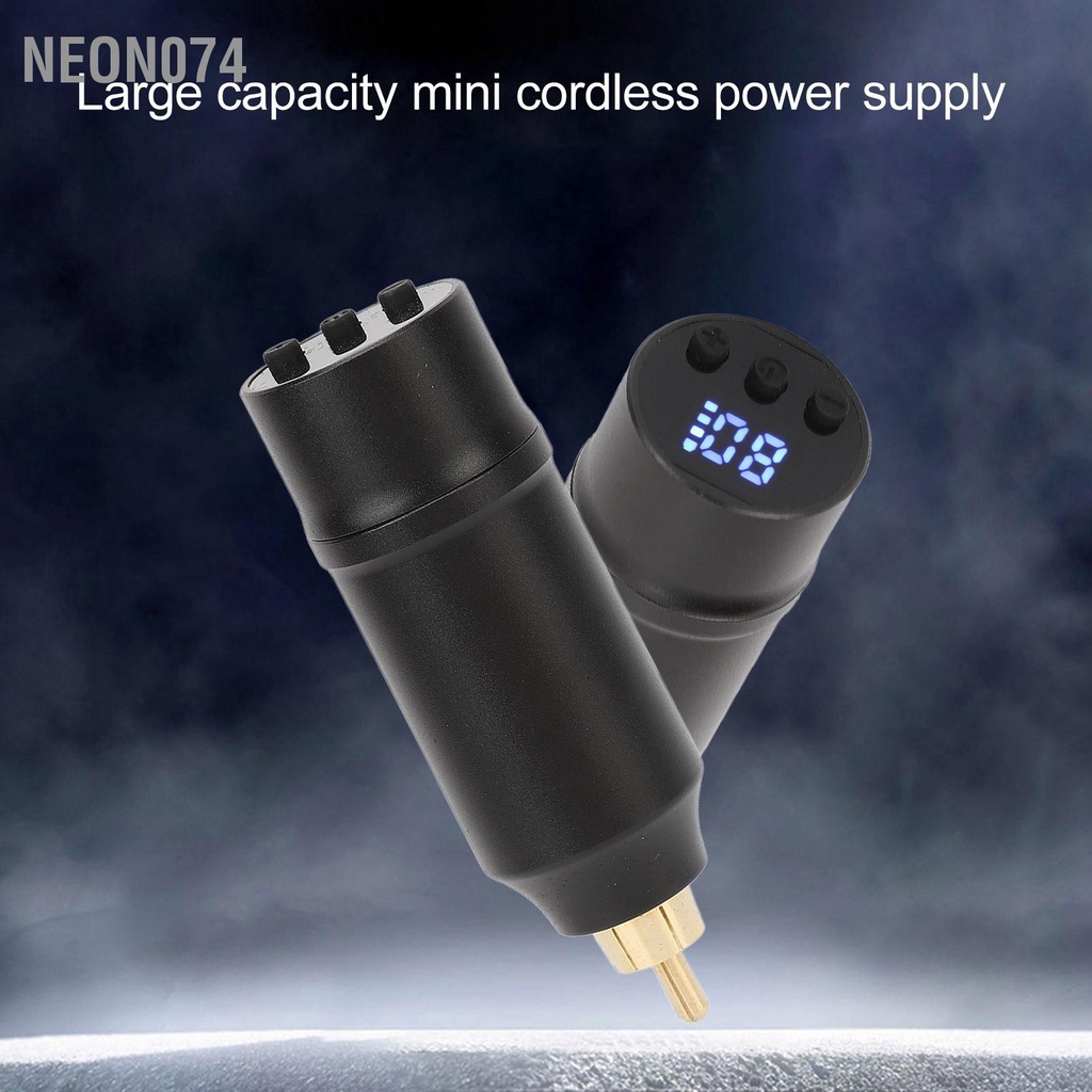 Neon074 Máy xăm Nguồn cung cấp điện RCA Giao diện 1300mAh Pin LCD Bút không dây